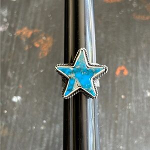 sterling silver and star turquoise sunshine reeves ring